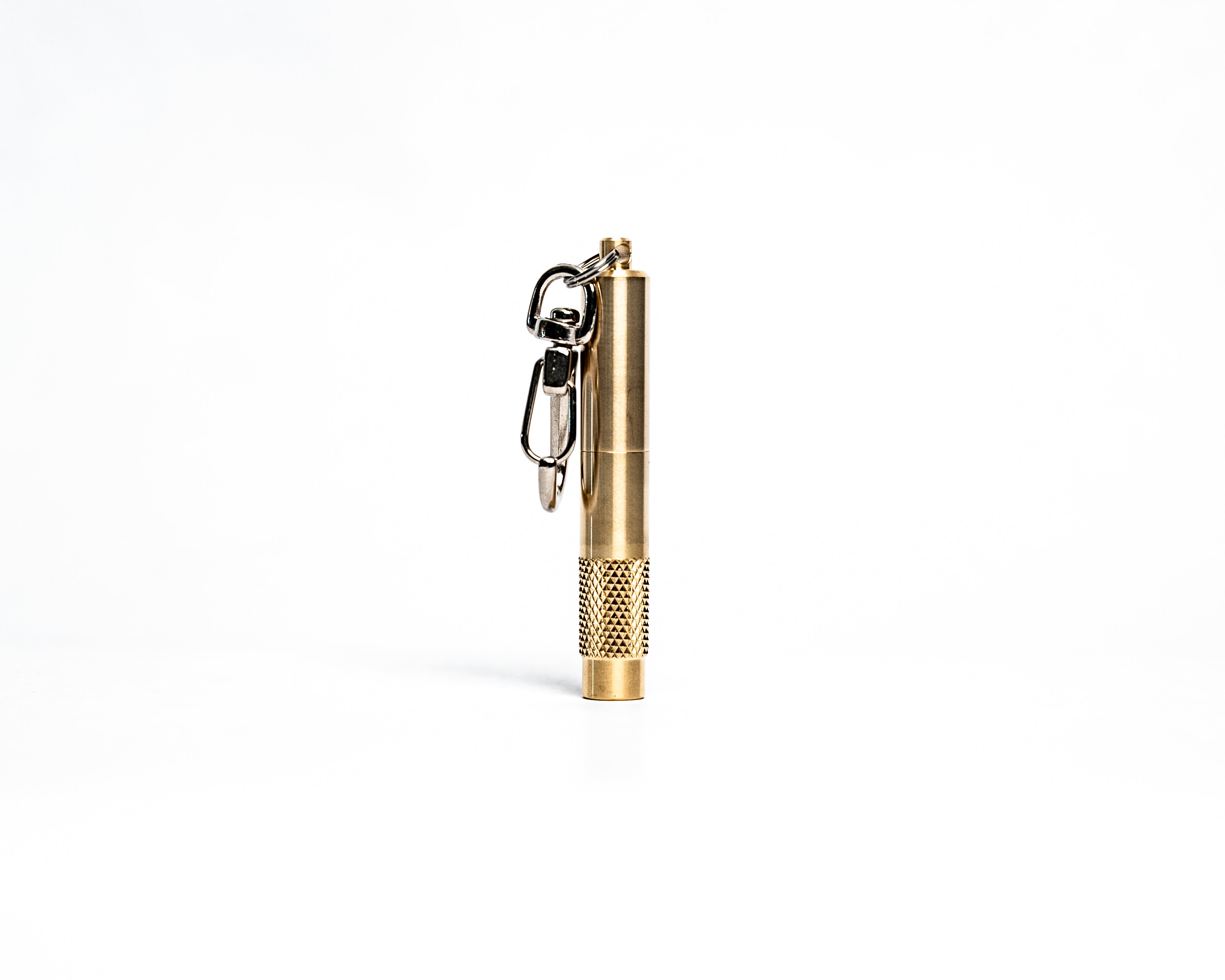 Front view of brass screwdriver keychain