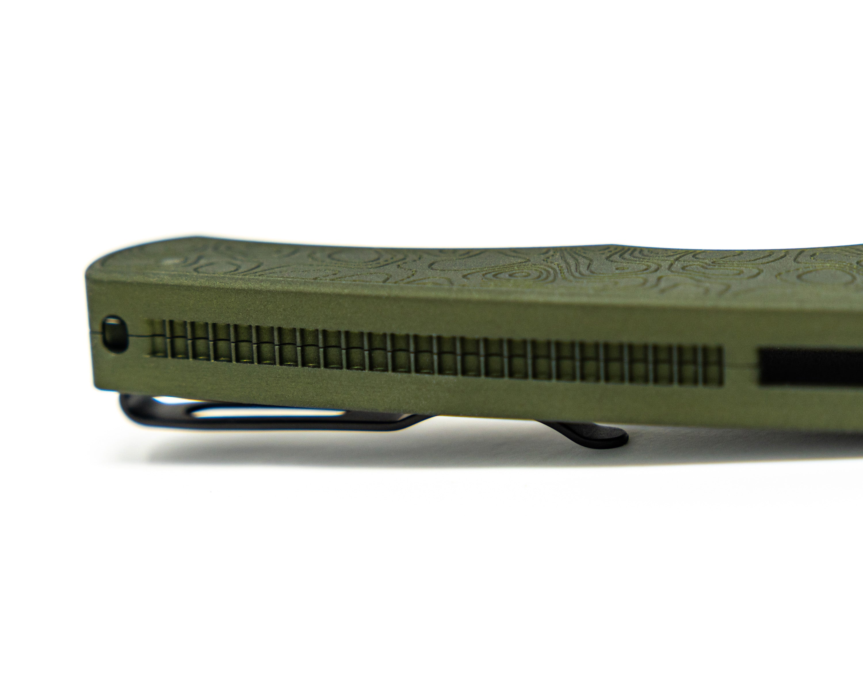 Pro-Tech Malibu Green Topo Backside View Of Handle