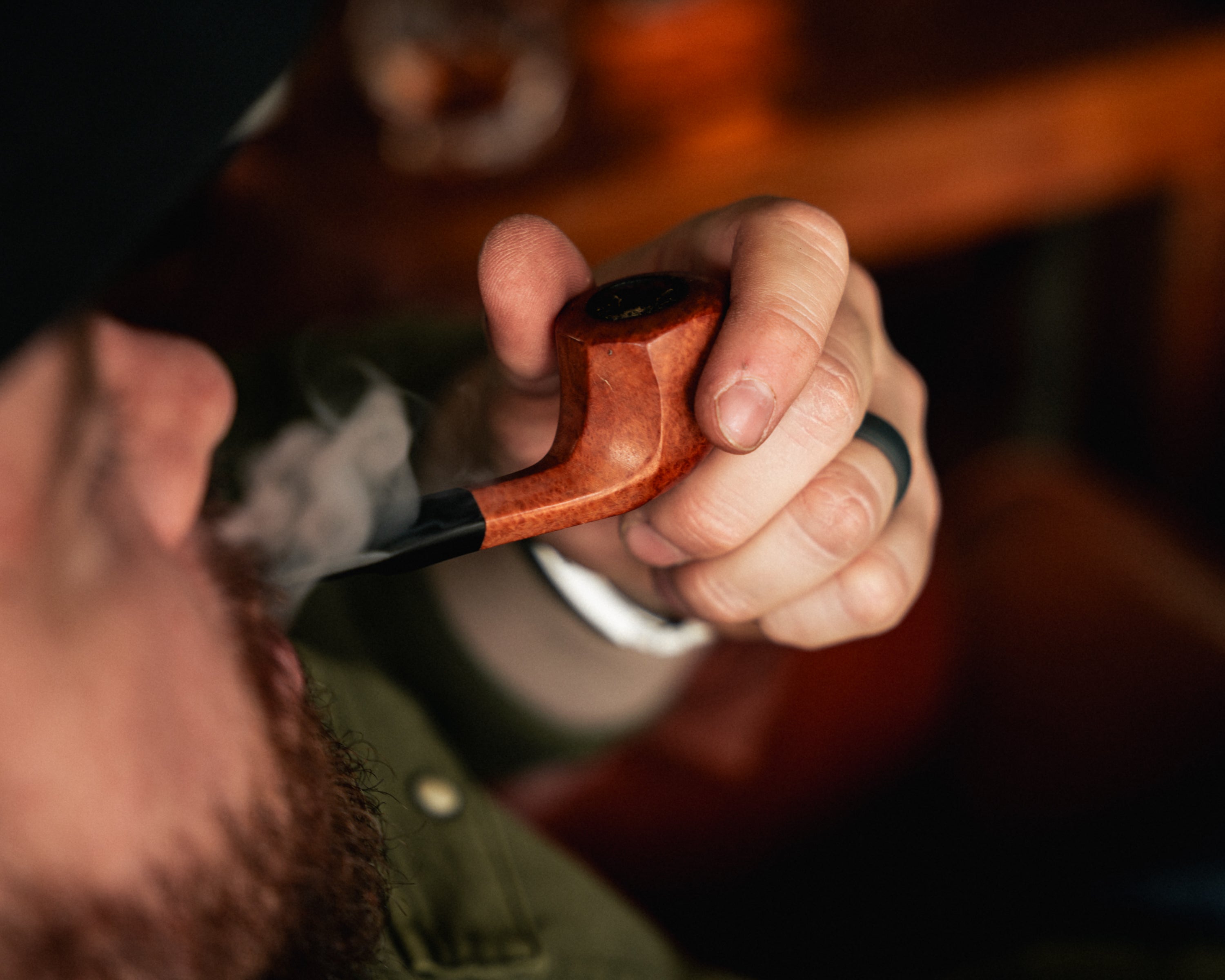 Clay Metalworks Briar Smoking Pipe — Vulcanite Stem, Natural Finish