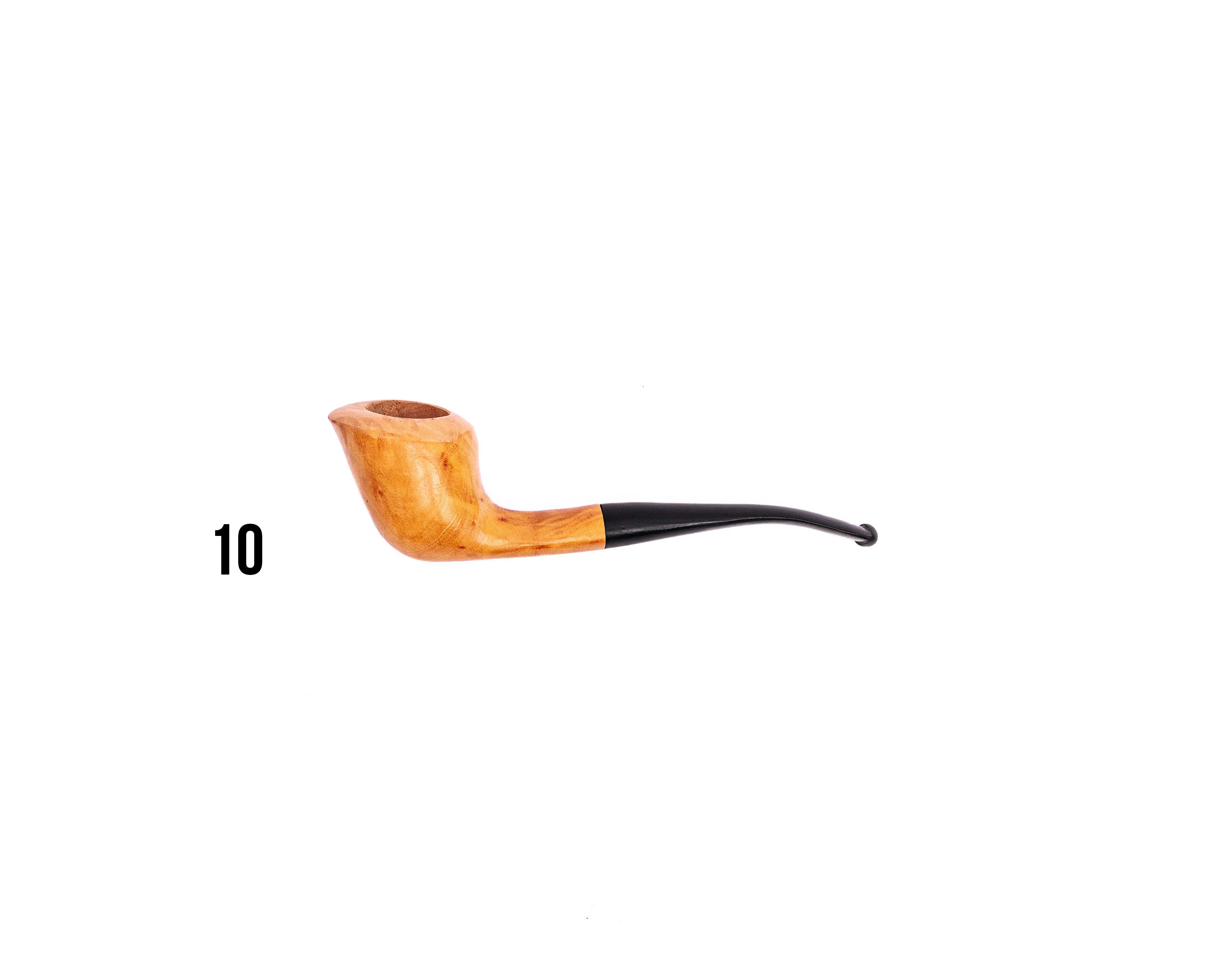 Clay Metalworks Briar Smoking Pipe — Vulcanite Stem, Natural Finish