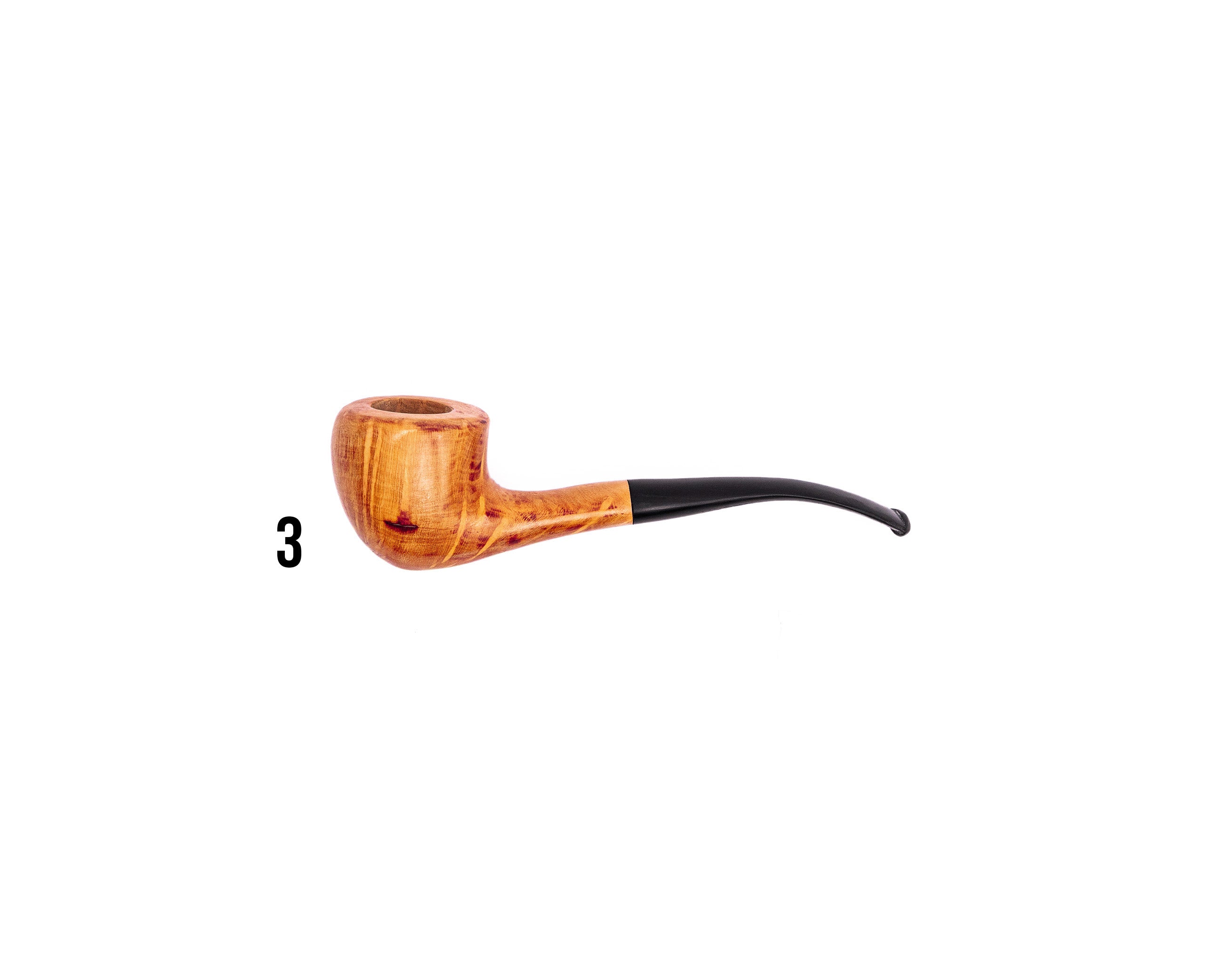 Clay Metalworks Briar Smoking Pipe — Vulcanite Stem, Natural Finish