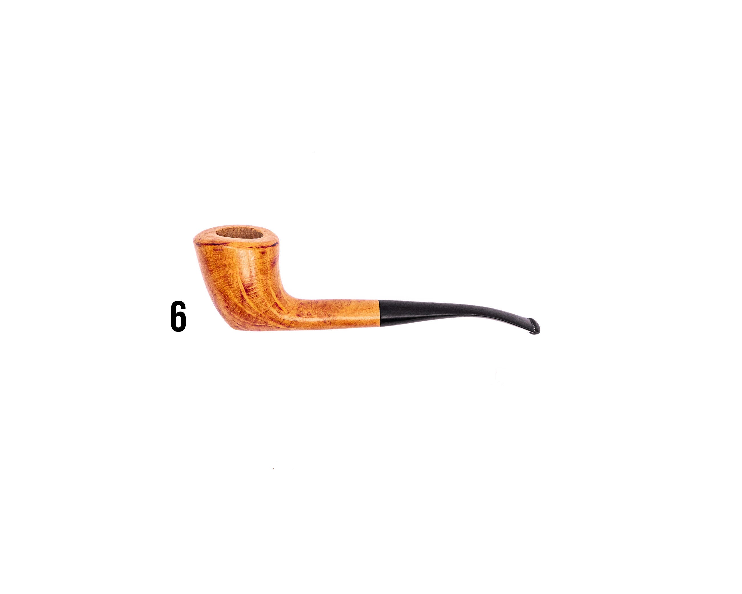 Clay Metalworks Briar Smoking Pipe — Vulcanite Stem, Natural Finish