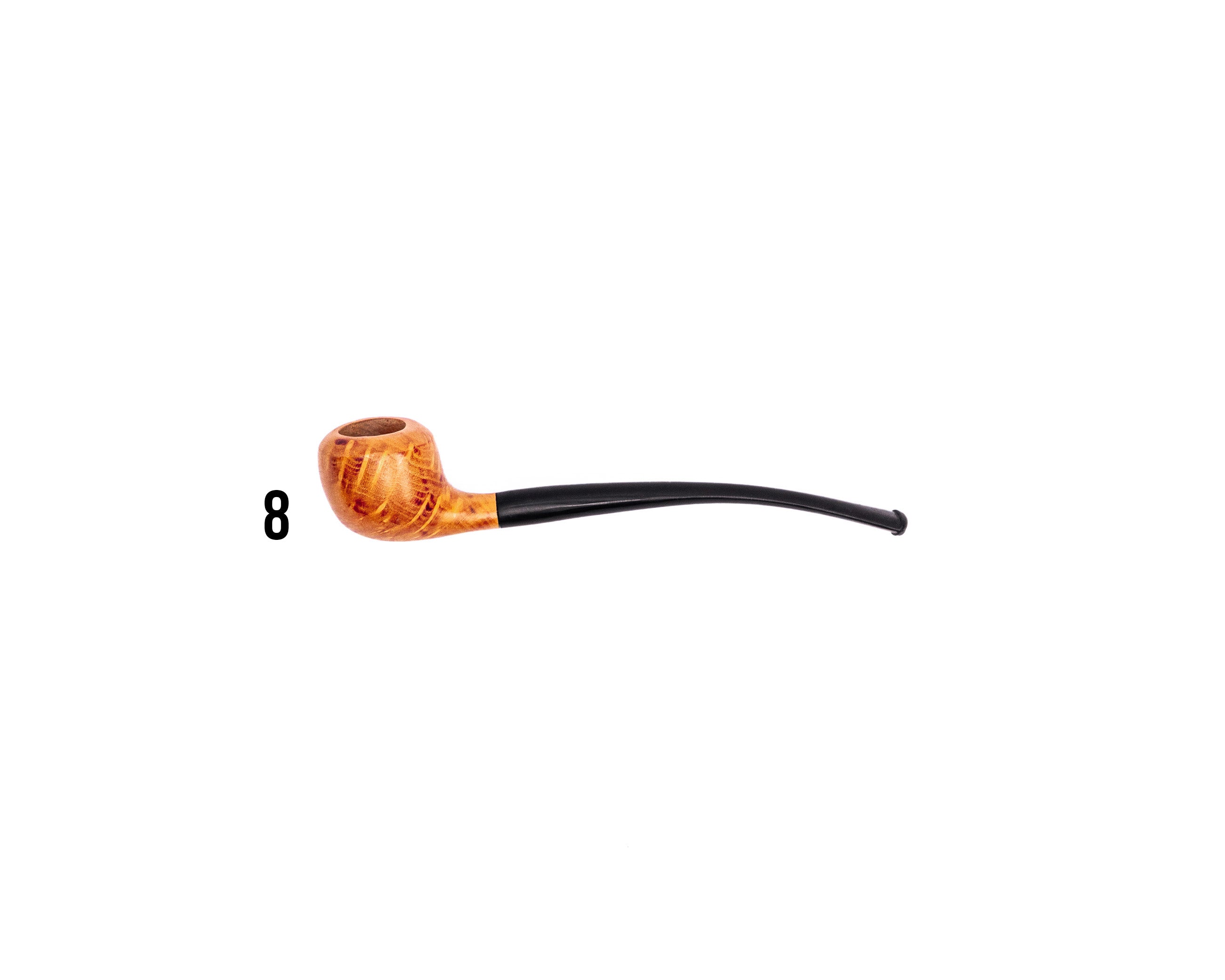 Clay Metalworks Briar Smoking Pipe — Vulcanite Stem, Natural Finish