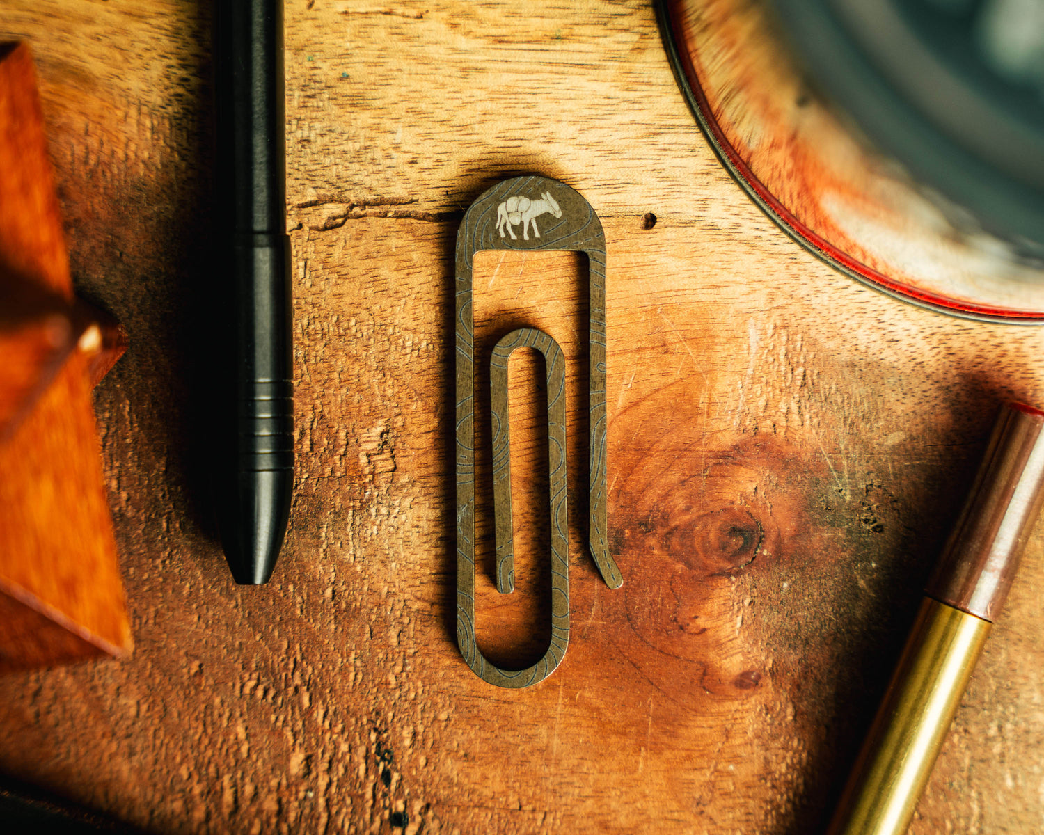 gear clip Carry Commission x JRW Gear Topo Tough Clip – Titanium & Brass Key Clip