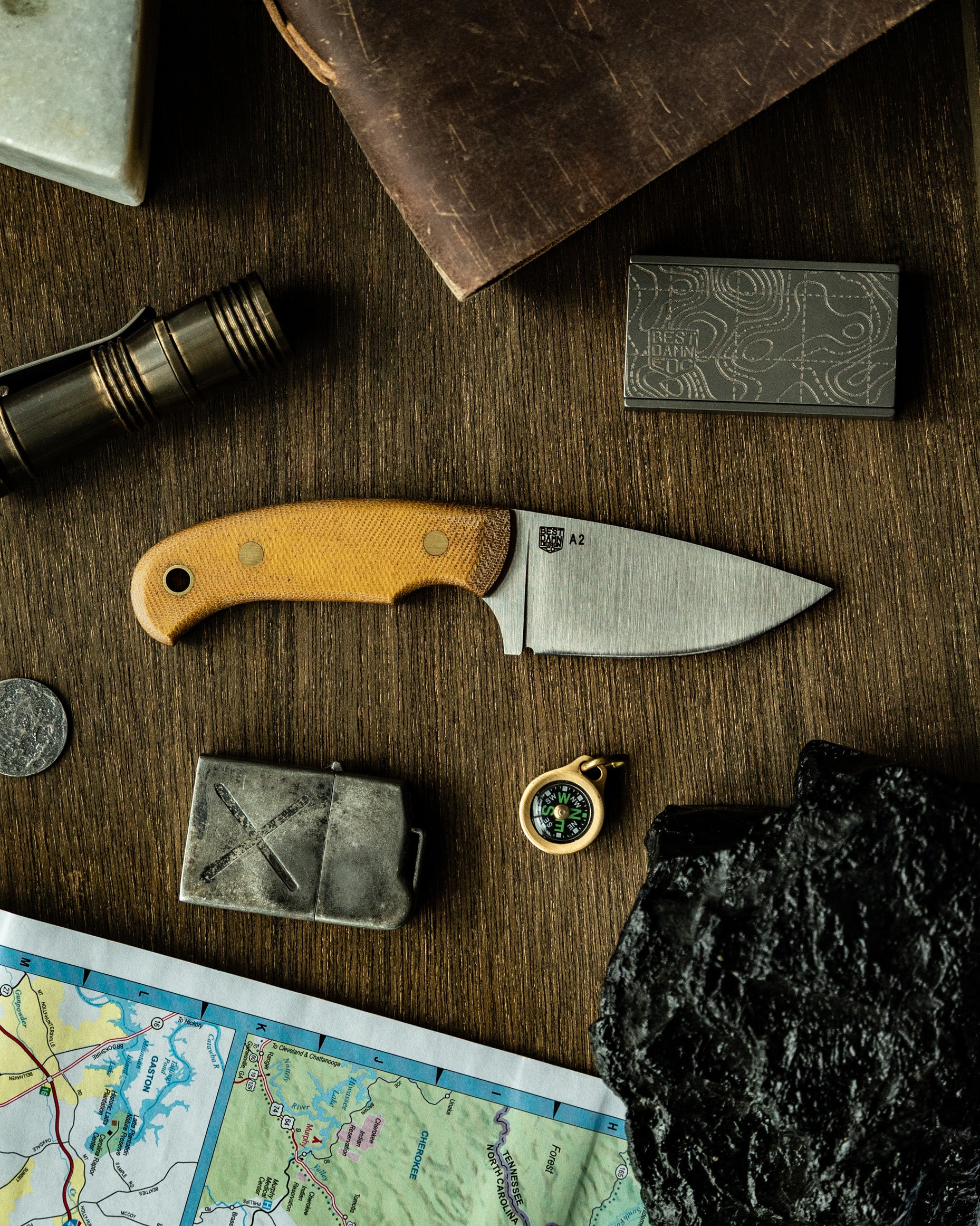 わ*ろ様 (5169)米軍放出コロニアル レスキューカッターM-724 レア　美 Carry Commission Camp Mule — A2 Fixed Blade, Natural Micarta | LT