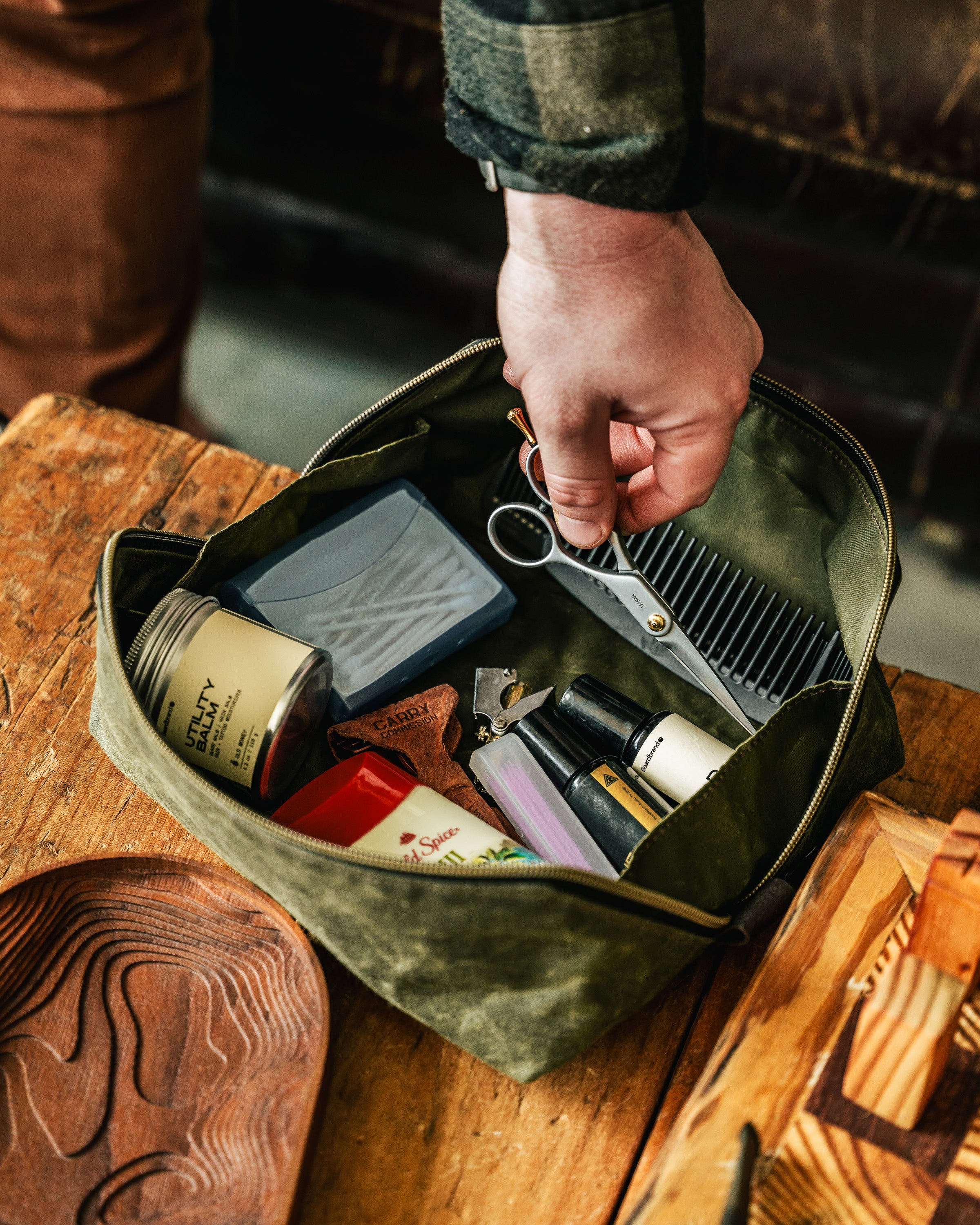 CC Waxed Canvas Dopp Kit