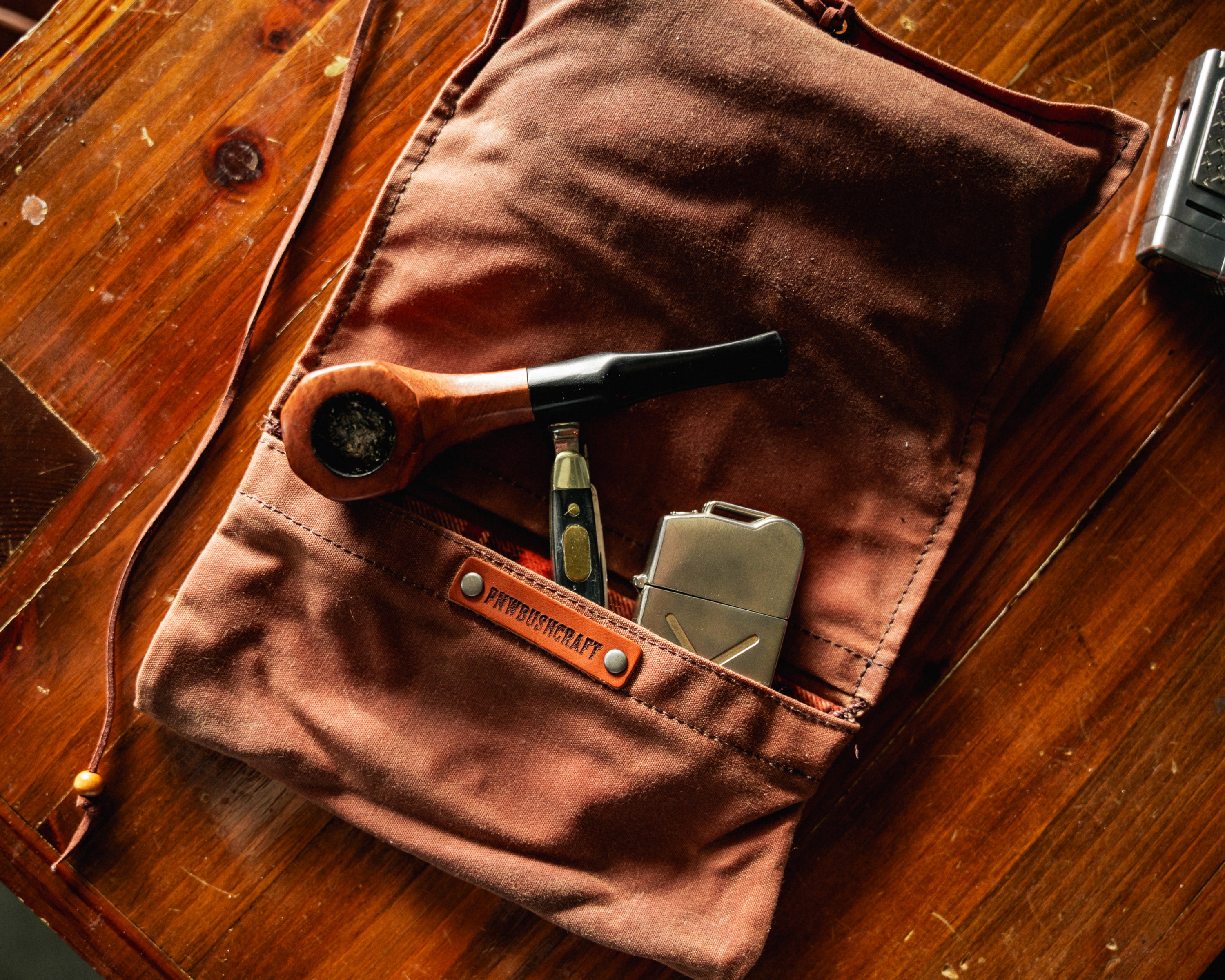 PNWBushcraft Pipe Roll — Waxed Canvas Roll-Up Utility Pouch