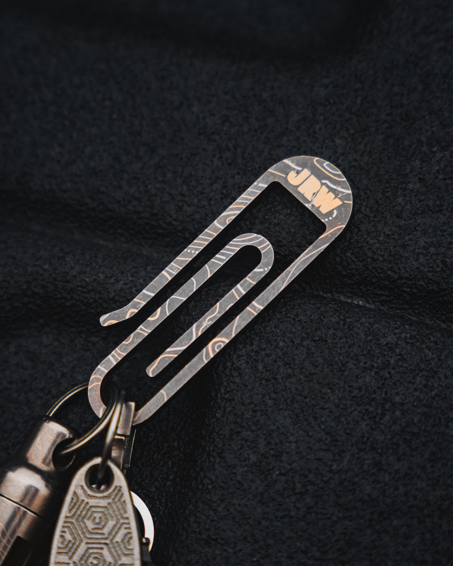 jrw gear tough clip Carry Commission x JRW Gear Topo Tough Clip – Titanium & Brass Key Clip