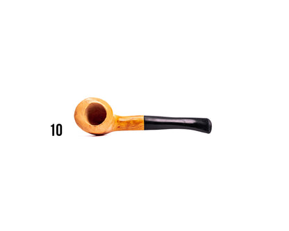 Clay Metalworks Briar Smoking Pipe — Vulcanite Stem, Natural Finish