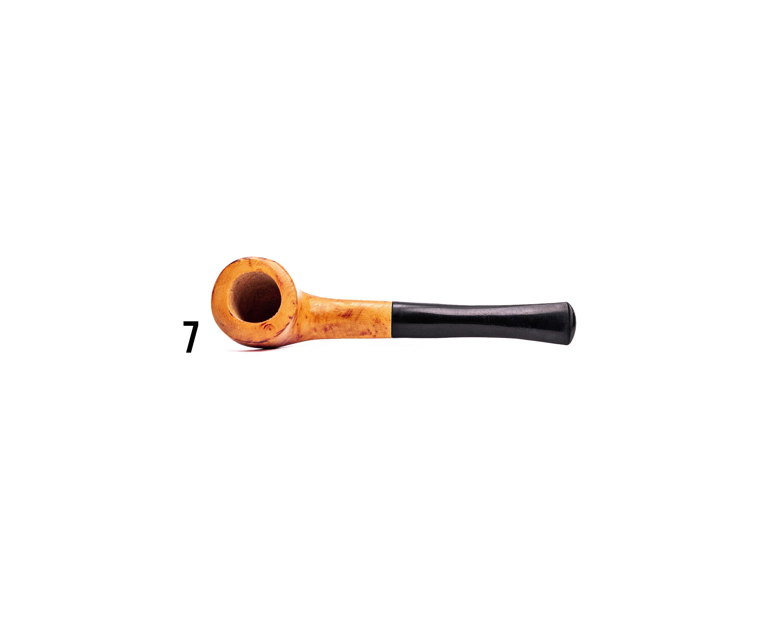 Clay Metalworks Briar Smoking Pipe — Vulcanite Stem, Natural Finish