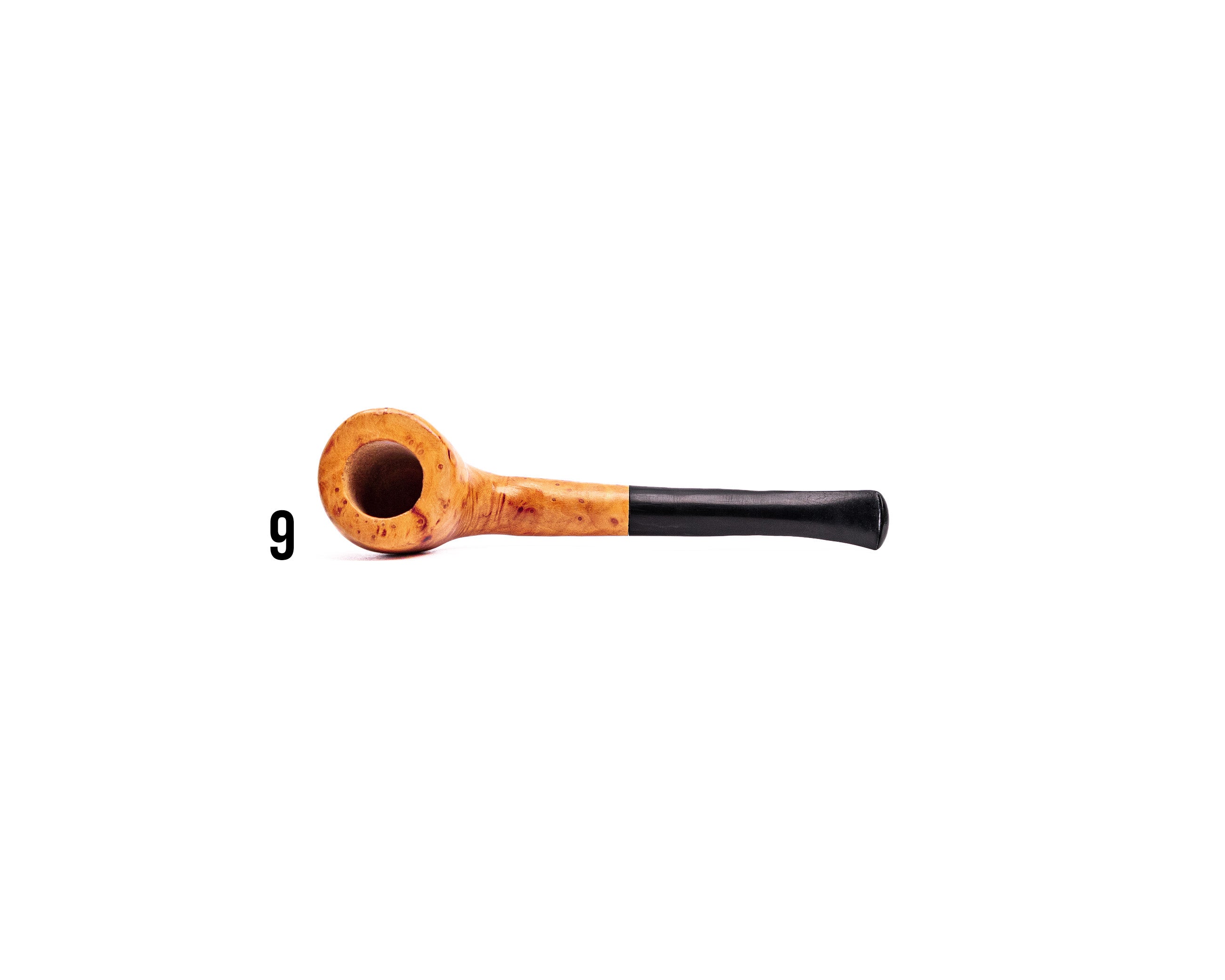Clay Metalworks Briar Smoking Pipe — Vulcanite Stem, Natural Finish