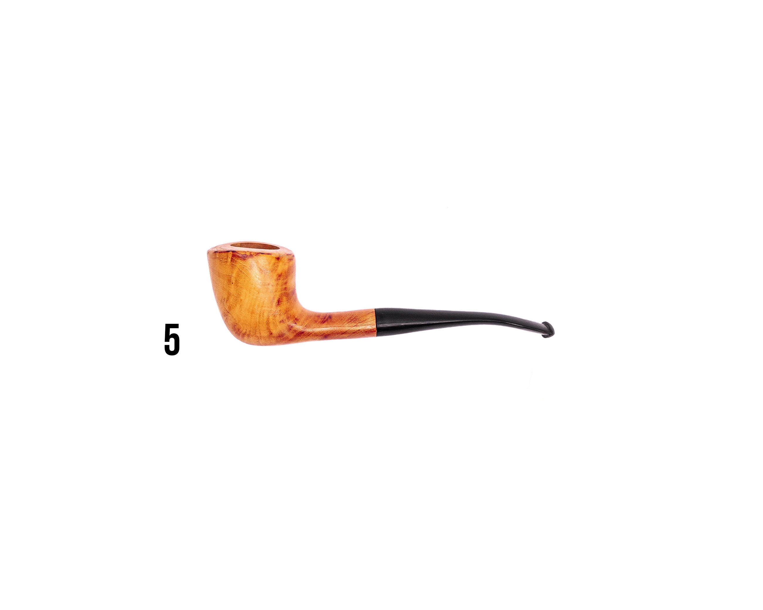 Clay Metalworks Briar Smoking Pipe — Vulcanite Stem, Natural Finish