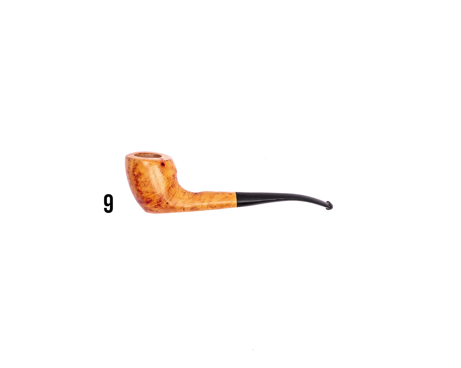 Clay Metalworks Briar Smoking Pipe — Vulcanite Stem, Natural Finish