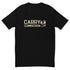 Front side of black Carry Commission T-shirt sporting the lettering and man holding bindle on shoulder.